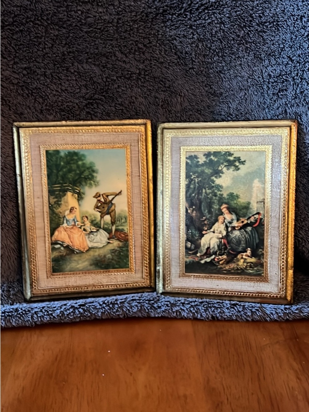 Ornate Gold Framed Pastoral Art Prints - Gold Accent
